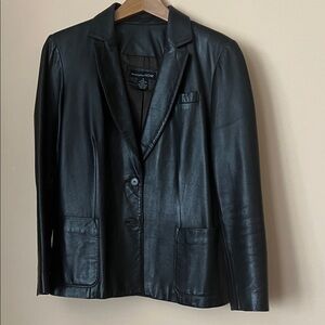 Women’s Black leather jacket- size M